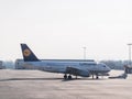 BOLOGNA, ITALY Ã¢â¬â FEB 18: Lufthansa plane waiting at the Bologna airport